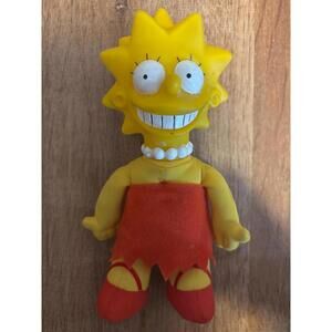 The Simpsons 1990 Lisa Simpson Plush Doll Toy red skirt Burger King Promo 8” GUC